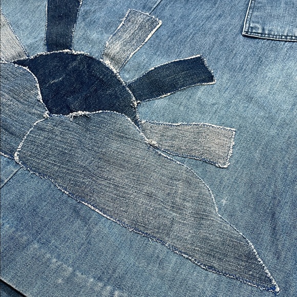 Vintage Wrangler Denim Patchwork Wrap Skirt Tie Size Small - Picture 11 of 16